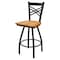 Holland Bar Stool Co 30" Swivel Bar Stool, Black Wrinkle, Med Oak Seat X820 - alternate 1